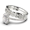 thumbnail image 4 of Gorgeous Minimalist 2.50 Carat Oval Cut Diamond Moissanite Engagement Ring, Floral Wedding Ring, Two Matching Band in 925 Sterling Silver With 18k White Gold Plating, Gift For Her, 4 of 4