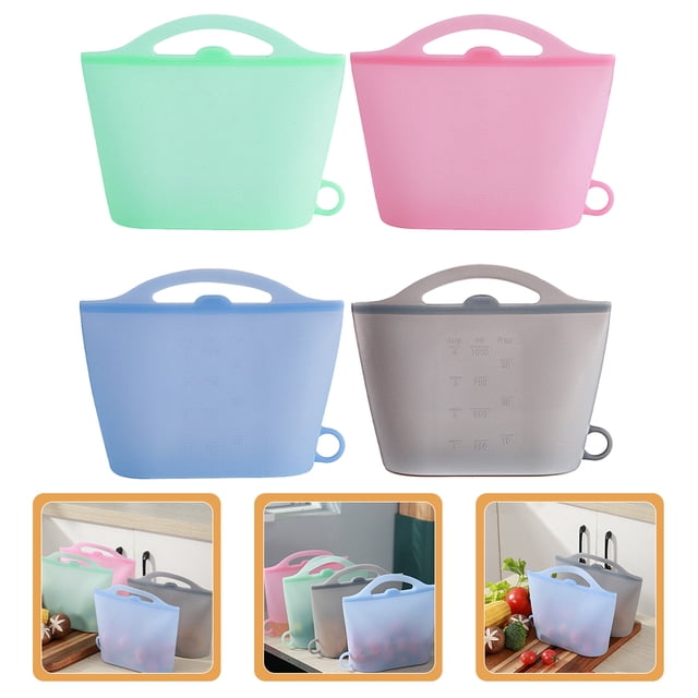 unbranded 4Ud Bolsas Reutilizables De Silicón Para Almacenamiento De Carnes Y Frescos