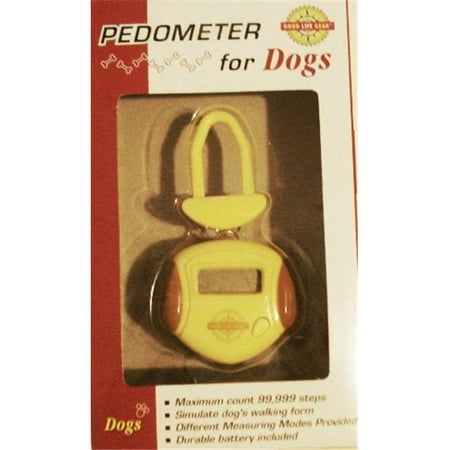 Good Life Gear P5535 YLW-GLD Pedometer counts steps - calibrates to dog size