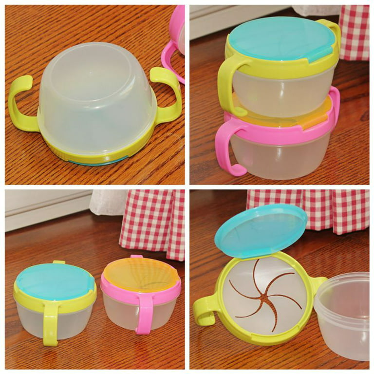 Anti Spill Food Container Snack Practical Cup Kids Feeding Bowl Baby Lunch  Dry Repast Box Storage Plate With Leakproof Lid - AliExpress