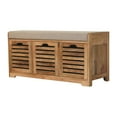 thumbnail image 3 of Lesuto Shutter Oak-ish Shoe Bench - Modern, Wood, cream, 3 of 10