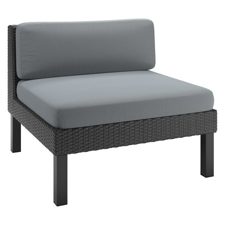 CorLiving Oakland Patio Middle Seat, Textured Black Weave
