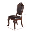 thumbnail image 6 of CoSoTower Royal Majestic Formal Set Of 2 Side Chairs Brown Color Rubberwood Dining Room Furniture Intricate Design Faux Leather Upholstered Seat, 6 of 7