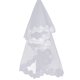 thumbnail image 1 of Velo de novia Kuyiluo con peineta y borde de encaje floral (beige), 1 of 8