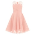 thumbnail image 3 of TiaoBug Kids Flower Girls Ruched Chiffon Princess Party Dress Sleeveless Pageant Birthday Formal Gown Pink 10, 3 of 5