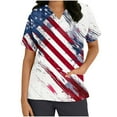 thumbnail image 3 of 4Th of July Scrub Tops,Cadancy Plus Size Summer Nurse Uniforms for Women 3X-4X,Mexico Vacation Clothes 2025 Blouses Cotton,Red White and Blue Shirts Sexy V Neck,De Mujer Para My Orders S, 3 of 5