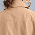 thumbnail image 3 of APEXFWDT Women's Short Trench Coat Double-Breasted Notch Collar Elegant Casual Jacket Relaxed-Fit Outerwear,L,Khaki, 3 of 9