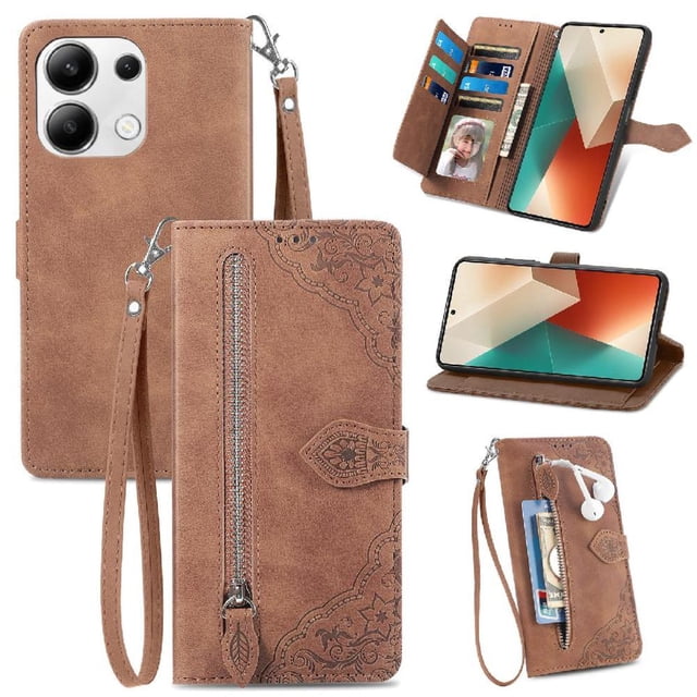 Funda billetera anti-golpes para GANGXUN Xiaomi Redmi Note 13 4G , ideal para día a día y trabajo