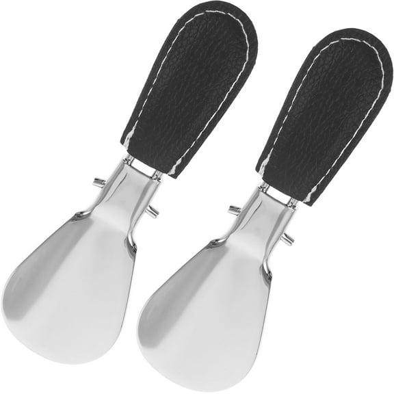 Portable Foldable Short Shoehorn with Protective Case for Shoes Use Assorted Color 2pcs