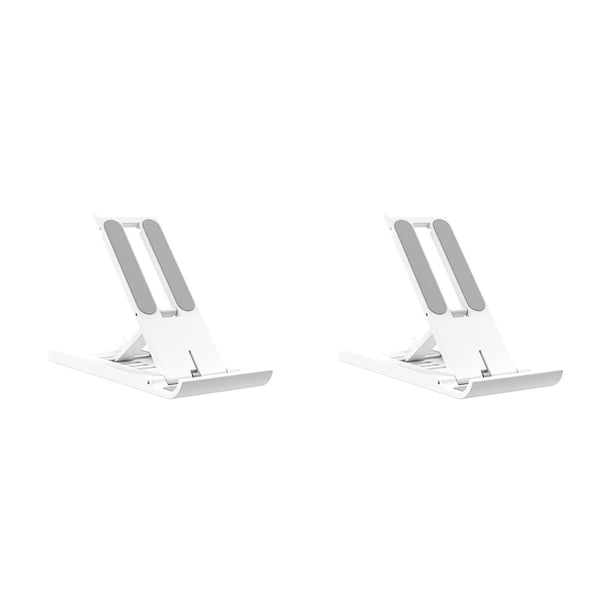 Seitruly Soporte para teléfono de escritorio Soporte de plástico para tableta de 12 pulgadas Soporte de viaje para el hogar hueca Blanco 2Conjunto