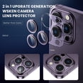 thumbnail image 3 of [2 in 1] for iPhone 14 Pro/iPhone 14 Pro Max Camera Lens Protector,Full Protective Metal Ring + HD Tempered Glass Camera Screen Protector Cover Film Accessories, Deep Purple, 3 of 5