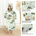 thumbnail image 4 of Dailycode Wearable Blanket Hoodie Oversized Sherpa Flannel Blankets with Pocket for 3-14 Year Old Cartoon Cute Daisy and Crocodile, 4 of 7