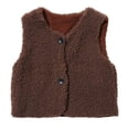 thumbnail image 1 of Fashion Baby Plus Velvet Waistcoat Girls Boys Plush Vest Single Breasted V Neck Autumn Winter Child Warm Teddy Hair Coat, 1 of 6