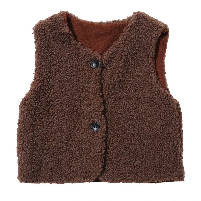 Fashion Baby Plus Velvet Waistcoat Girls Boys Plush Vest Single Breasted V Neck Autumn Winter Child Warm Teddy Hair Coat