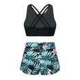 thumbnail image 3 of Girls 3Pcs Racer Back Top with Briefs and Booty Short Gymnastics Dance Sport Outfits Lily 12, 3 of 7