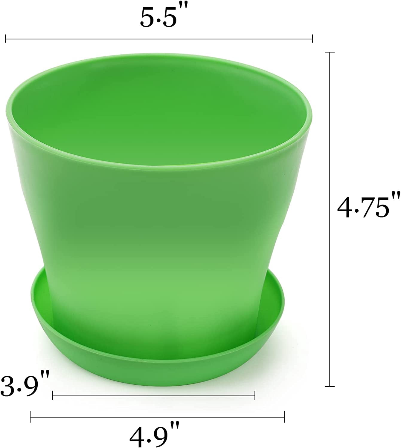Plastic Plant Pots,8 Pack 5.5 Inches Medium Plastic Plant Flower Pot with Saucers, Topboutique Seedlings Nursery Pots Planter with Pallet, Planting Gardening Containers - Assorted (Multi Color)