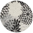 thumbnail image 1 of Tapis Rond de 4 Pi Noir Gris Blanc pour Intérieur et Extérieur, 1 of 1