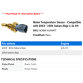 thumbnail image 2 of Water Temperature Sensor - Compatible with 2003 - 2006 Subaru Baja 2.5L H4 2004 2005, 2 of 2