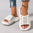 thumbnail image 3 of Dakaela Women's Cloud Slide Sandals with Arch Support Plantar Fasciitis Orthotic Open Toe Sport Slippers Comfortable Non Slip Indoor Outdoor Shoes Size 6 7 8 White, 3 of 6
