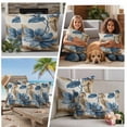 thumbnail image 5 of Blue Brown Botanical Outdoor Waterproof Pillow Covers, Flowers Vintage Summer Decorative Square Throw Pillowcase Sofa Cushion Sham for Patio/Couch/Chair, 20"x20" 2 Pack, 5 of 8
