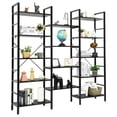 thumbnail image 1 of Gymax Triple Wide 5-tier Bookcase Large Bookshelf Display Storage Shelf Vintage Black, 1 of 10
