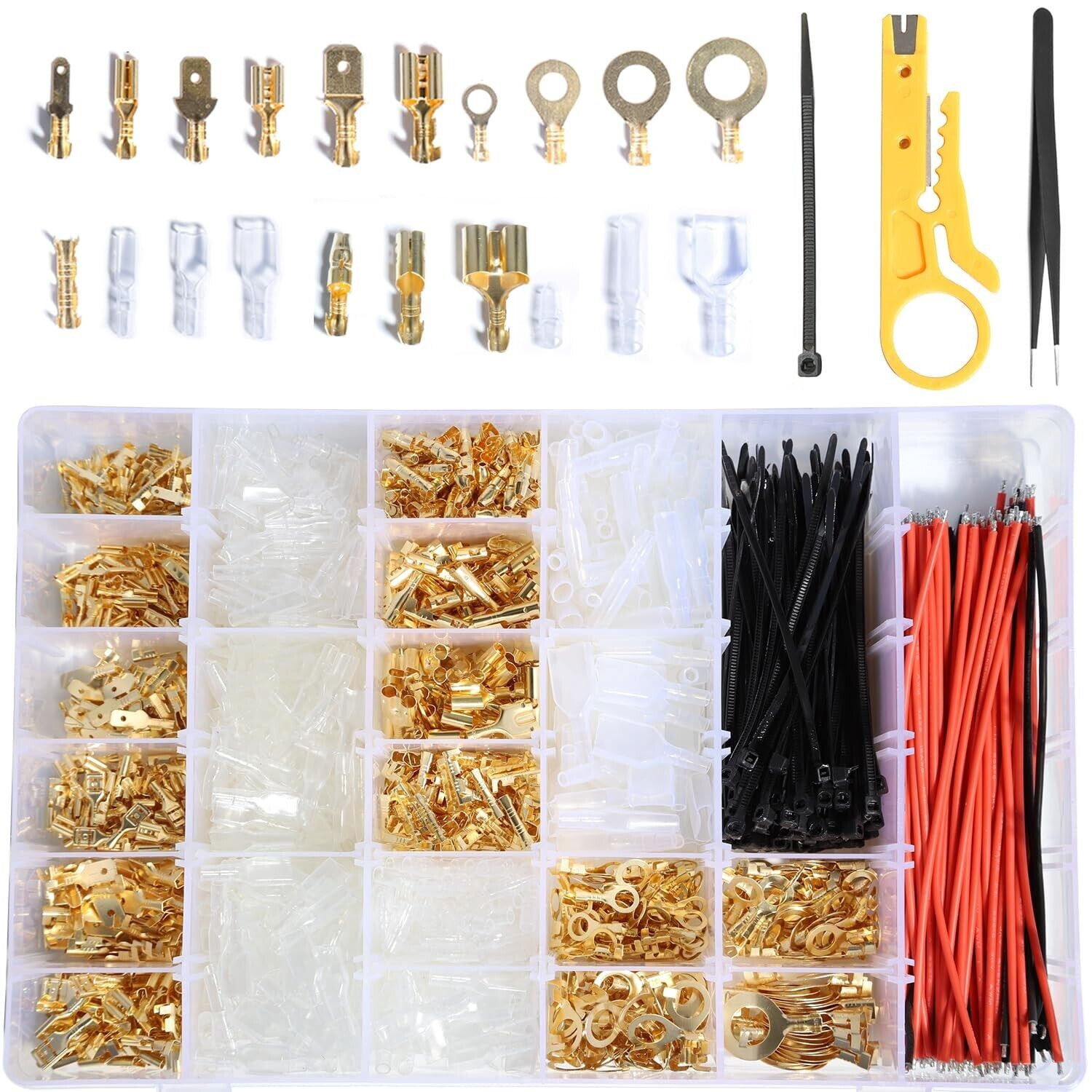 2.8/4.8/6.3mm Spade Crimp Connectors Electrical Lugs Terminal Insulating Wire