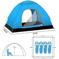 thumbnail image 3 of Tente de Camping Automatique Pop-up 3-4 Personnes Imperméable et Coupe-Vent, 3 of 7