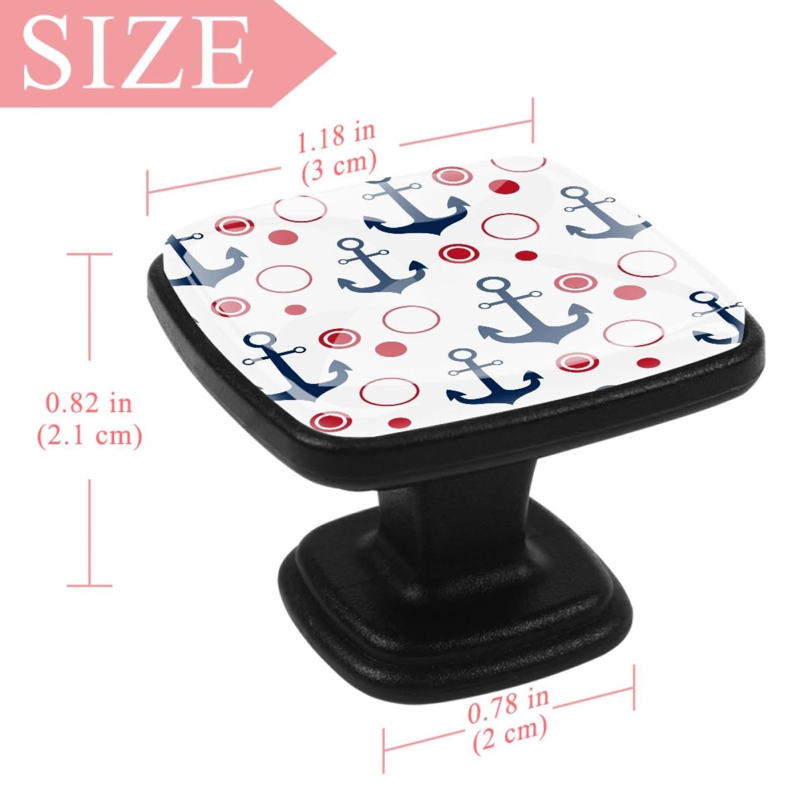 4 Pcs Square Cabinet Handle Cupboard Knob Drawer Pulls Handle Anchor Drawer Knobs with Screws Furniture Decoration