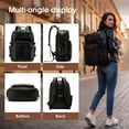thumbnail image 6 of Eurhowing PU Leather Backpack for Men Women, 24L Waterproof Laptop Backpack, Business Travel Bag, Black, 6 of 7