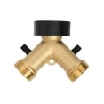 thumbnail image 6 of Expert Gardener  2-Way Y Hose Brass Shut-Off Connector, 6 of 15
