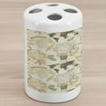 thumbnail image 1 of World Map Ceramic Toothbrush Holder, Pattern Vintage Globe Atlas Theme Airship Rope Knots Ribbon Retro Print, Decorative Versatile Countertop for Bathroom, 4.5" X 2.7", Beige Olive Green, by Ambesonne, 1 of 4