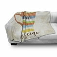 thumbnail image 3 of Coffee Soft Flannel Fleece Throw Blanket, Writing of My Blood Type is Caffeine Words with Retro Watercolor Coffee Mug, Cozy Plush for Indoor and Outdoor Use, 60" x 80", Multicolor, by Ambesonne, 3 of 6