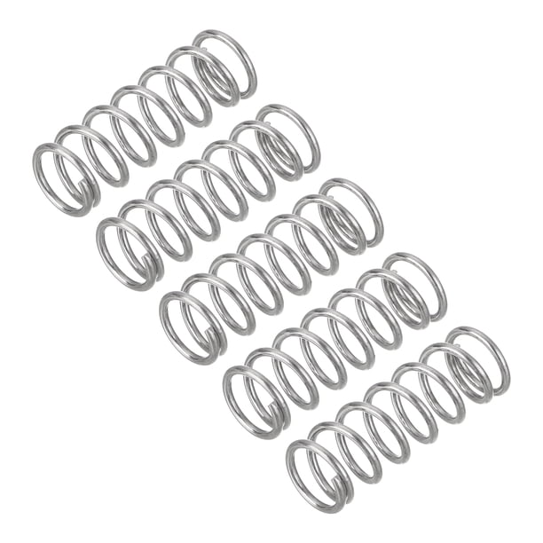 Uxcell 5Pcs Diámetro del alambre 0.031", OD 0.28", Longitud libre 0.79" Resorte mecánico comprimido de acero inoxidable 304