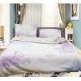 thumbnail image 1 of 3D Watercolor Purple Floral Funda de edredón Juego de ropa de cama Funda de edredón Fundas de almohada, 1 of 3