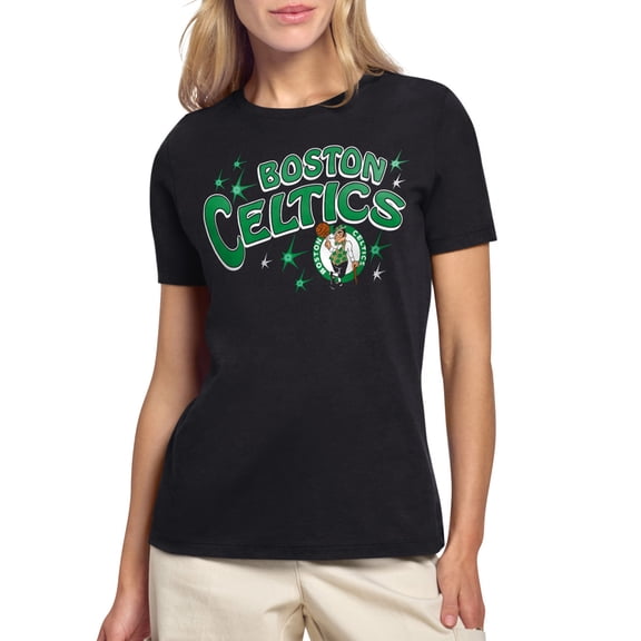 Women's Starter Black Boston Celtics Fireworks T-Shirt