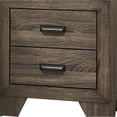 thumbnail image 3 of 2 Drawer Wooden Nightstand with Metal Handles and Bracket Legs, Brown- Saltoro Sherpi, 3 of 6