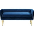 thumbnail image 4 of Home Square 2 Piece Contemporary Velvet Bench Set in Navy Blue, 4 of 5