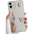 thumbnail image 1 of Funda de espejo para iPhone 13, flexible, con forma de corazón, de silicona suave y transparente, con espejo de maquillaje para mujeres y niñas, a prueba de golpes, funda protectora para iPhone 13, 1 of 5
