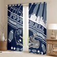 thumbnail image 2 of Feelyou Est Football Sleep Curtains Pack of 2 (42x84 Each), Blue Grey Athlete Helmet Curtains Blackout, Teens Kids Boys Girls Bedroom Curtains, Black Out Curtains Decor, 2 of 6