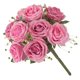 thumbnail image 5 of Ramo de flores de rosas artificiales de 9 cabezas, ramo de flores de novia, fiesta de boda, tela de seda, decoración floral falsa, rosa oscuro Sweethay HA6916-03B, 5 of 6