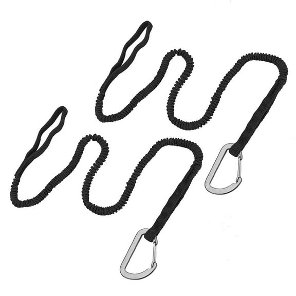 2Pcs for Kayak Paddle Leash for Kayak Paddle Anti-Lost Rope Leashes for Fishing Boating Black