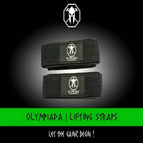 Olympiada Weight Lifting Straps - For Strength Training, Bodybuilding, Crossfit, and Olympic Lifting - Cotton Padded for Extra Comfort - For Men and Woman - LIFETIME GUARANTEE