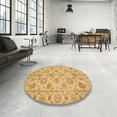 thumbnail image 4 of Ahgly Company Machine Washable Indoor Round Abstract Orange Area Rugs, 7' Round, 4 of 7