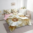 thumbnail image 3 of Homewish Romantic Valentine'S Day 7-Piece Twin Bedding Sets,Chic Flower Floral Bedding Comforter Set,Gold White Sheet Sets For Adult,Super Cozy Room Decor Reversible, 3 of 8