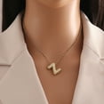 thumbnail image 2 of Hzjzj A Z Bubble Letter Necklace Gold Balloon Initial Necklaces Rhinestone Letter Pendant Necklaces For Women Trendy Clearance, 2 of 4