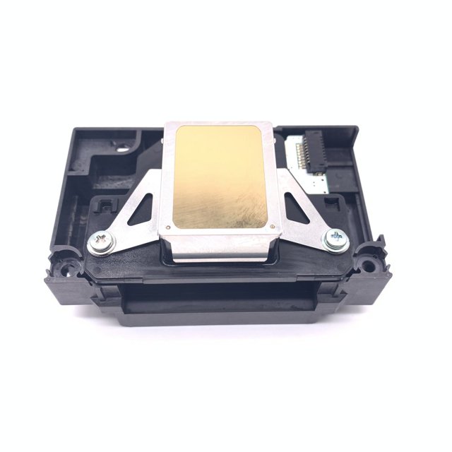 THORMN For Epson r1390 L1800 R390r270 R1430 1400 Nozzle Printer Nozzle Print Head Printer Machine Accessories Replacement. A black ABS and metal printer nozzle print head with a compact design, featuring a gold-toned central plate and visible mounting screws. Compatible with Epson r1390, L1800, R390r270, R1430, and 1400 models. Lightweight and easy to install without disassembly, ensuring no damage to the original machine.