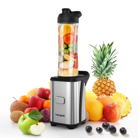 Homgeek Mini 350W Fruit and Vegetable Single Serve Extractor Personal Smoothie Blender Detachable Food Processor Vegetable Fruits Blender With BPA-Free Travel Sport Cup (Best Blender For The Money 2019)