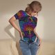 thumbnail image 3 of Fotbe Indian Mandalas Dragonfly Body de Mujer con Cuello Redondo y Mangas Cortas, Sin Mangas Ajustado, Suave, Cómodo y Básico-Small, 3 of 7