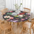 thumbnail image 3 of Pioneer Flower Floral Print Pattern Round Fitted Tablecloth with Elastic Edge,Dining Table Cover Waterproof,Outdoor Round Tablecloth for Camping,Dining,Indoor and Outdoor, 3 of 7
