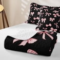 thumbnail image 4 of Manfei Kawaii Polka Dots Quilt Full For Girls,Cute Ribbon Bow Print Full Bedspread Sets For Princess,3 Pieces, 4 of 7